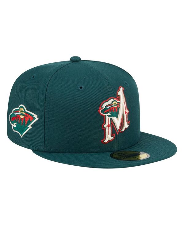 ニューエラ メンズ アクセサリー 帽子 New Era Men's Green Minnesota Wild Deceptor 59FIFTY Fitted H...
