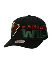 ミッチェル&ネス メンズ アクセサリー 帽子 ロゴ Mitchell & Ness Men's Black Minnesota Wild Busted Logo...