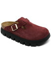 【送料無料】 ビルケンシュトック レディース スニーカー シューズ Women's Boston Chunky Suede Leather Platform Sandals from Finish Line Zinfandel