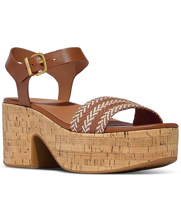 フィットフロップ レディース シューズ サンダル プラットフォーム レザー ヒール FitFlop Women's Platforms Leather Heeled Wedge Sandals Deep Tan タン