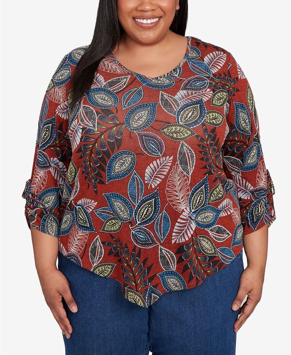 アルフレッド ダナー レディース トップス シャツ アシンメトリー プラスサイズ Alfred Dunner Plus Si..