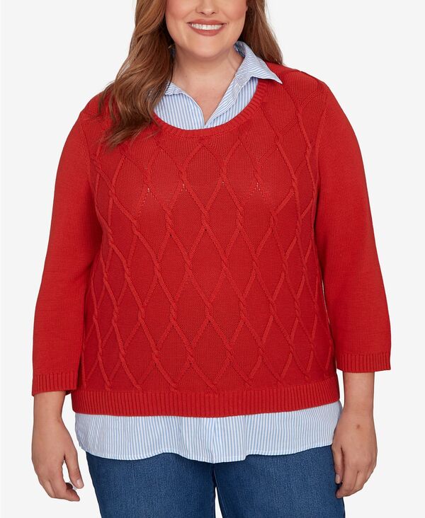 アルフレッド ダナー レディース アウター ニット・セーター プラスサイズ セーター Alfred Dunner Plu..