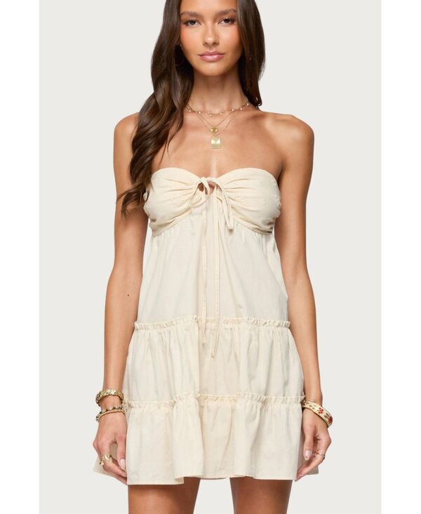 ReVida ŷԾŹ㤨֥ǥƥå ǥ ȥåץ ԡ ƥ ߥ˥ԡ ߥ ȥåץ쥹 Edikted Womens Safie Strapless Tiered Mini Dress Cream ꡼פβǤʤ13,980ߤˤʤޤ