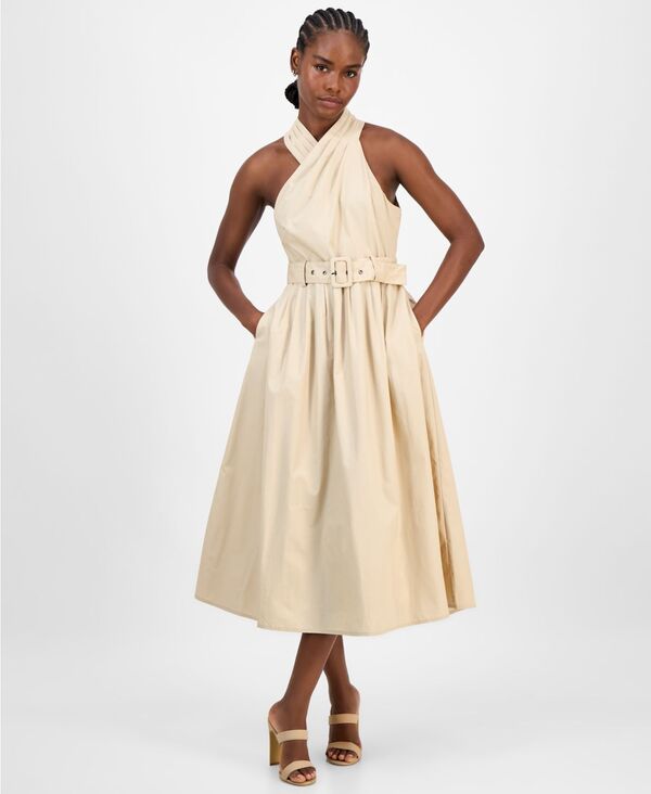 レイチェル ロイ レディース トップス ワンピース ミディワンピース ミディ コットン ホルター RACHEL Rachel Roy Women's Tory Cotton Halter Midi Dress Beige ベージュ