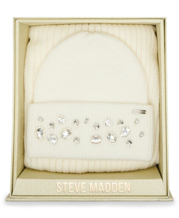スティーブ マデン レディース アクセサリー 帽子 ニット Steve Madden Women's Embellished Beanie an..