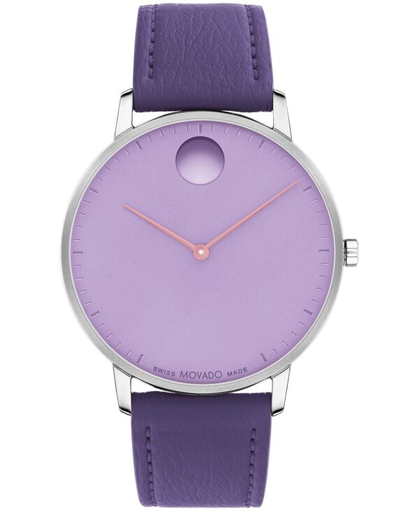 モバド レディース アクセサリー 腕時計 レザー Movado Unisex Face Swiss Quartz Plum Leather Watch ..