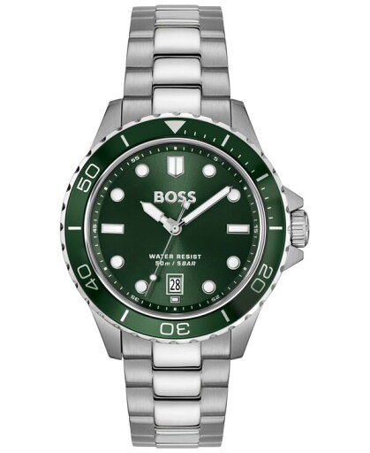 【送料無料】 ヒューゴボス メンズ 腕時計 アクセサリー Men's Troper Sport Quartz Basic Calendar Stainless Steel Watch 42mm Silver-tone 【送料無料】 ヒューゴボス メンズ 腕時計 アクセサリー Men's Troper Sport Quartz Basic Calendar Stainless Steel Watch 42mm Silver-tone