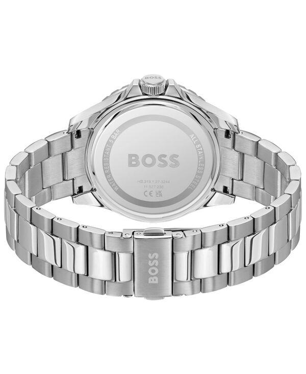 【送料無料】 ヒューゴボス メンズ 腕時計 アクセサリー Men's Troper Sport Quartz Basic Calendar Stainless Steel Watch 42mm Silver-tone