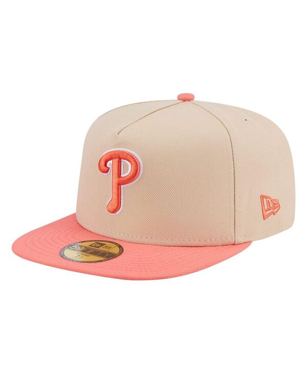 ˥塼  ꡼ ˹ New Era Men's Light Beige/Coral Philadelphia Phillies Two-To...