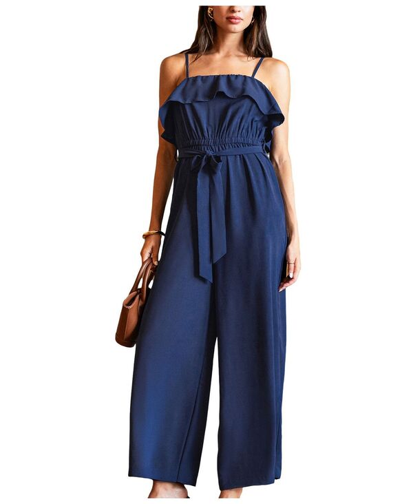 カップシー レディース トップス ジャンプスーツ Cupshe Women's Sunday Glow Blue Jumpsuit Dark blue ブルー