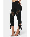 【送料無料】 ベベ レディース レギンス ボトムス Women's Lace Insert Bow Capri Legging Black