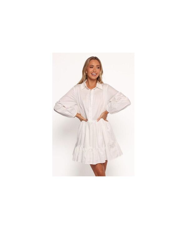 【送料無料】 Petal and Pup レディース ワンピース トップス Women's Carlotta Long Sleeve Mini Dress White