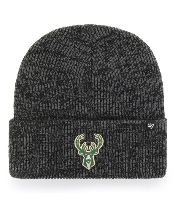 47 ブランド メンズ アクセサリー 帽子 ニット '47 Brand Men's '47 Black Milwaukee Bucks Brain Freeze...