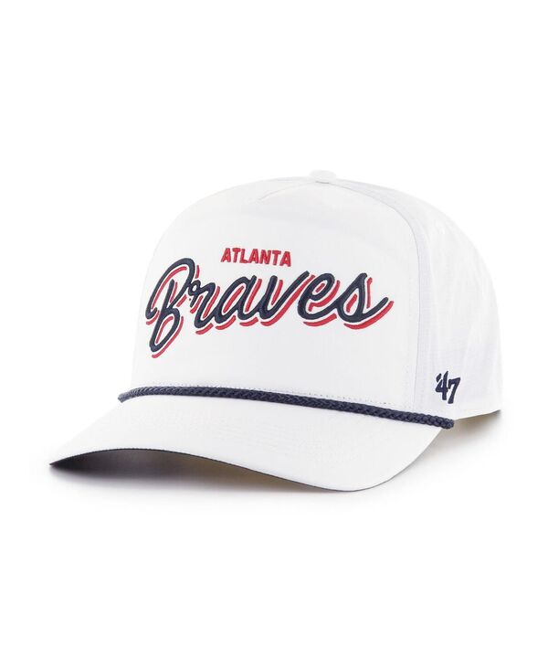 47 ブランド メンズ アクセサリー 帽子 '47 Brand Men's White Atlanta Braves Brrr Fairway Hitch Ad...
