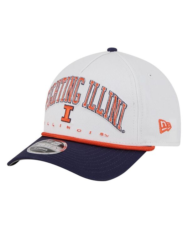 ニューエラ メンズ アクセサリー 帽子 New Era Men's White/Navy Illinois Fighting Illini Arch Two-T...