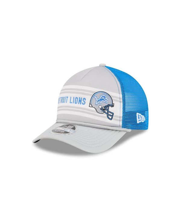 ˥塼  ꡼ ˹ New Era Men's Gray Detroit Lions Linear A-Frame 9FORTY Adjus...