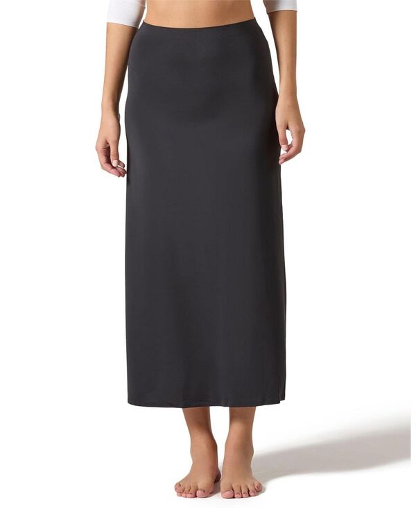メモイ レディース ボトムス スカート シルク マキシ MeMoi Women's Silky-Smooth Bonded 34 Maxi Slip Skirt CSP202-34 Black ブラック