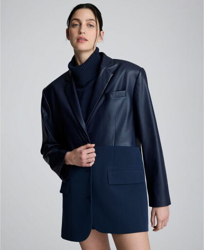 【送料無料】 ケネスコール レディース ジャケット・ブルゾン アウター Women's Oversized Boyfriend Jacket Dark Navy