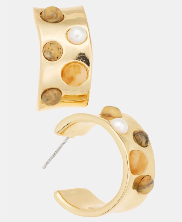 楽天ReVida 楽天市場店スタイルアンドコー レディース アクセサリー ピアス・イヤリング Style & Co Small Stone Studded Hoop Earrings 0.9 Silver シルバー