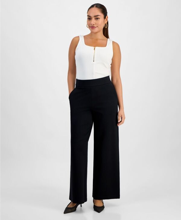 アイ.エヌ.シー インターナショナル コンセプト レディース ボトムス カジュアルパンツ プチ パンツ I.N.C. International Concepts Petite Wide-Leg Pants Deep Black ブラック