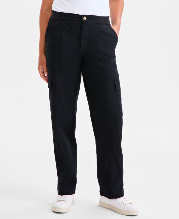 【送料無料】 スタイルアンドコー レディース カジュアルパンツ ボトムス Women's Comfort-Waist Utility Cargo Pants 2P-18 Deep Black