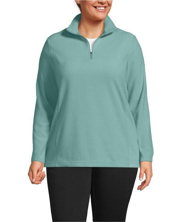 ランズエンド レディース アウター パーカー・スウェット ハーフジップ プラスサイズ フリース Lands' ..