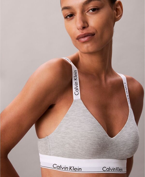 カルバンクライン レディース アンダーウェア ブラジャー コットン Calvin Klein Women's Icon Cotton Lightly Lined Full Coverage Bralette QF8504 Heather ヘザー