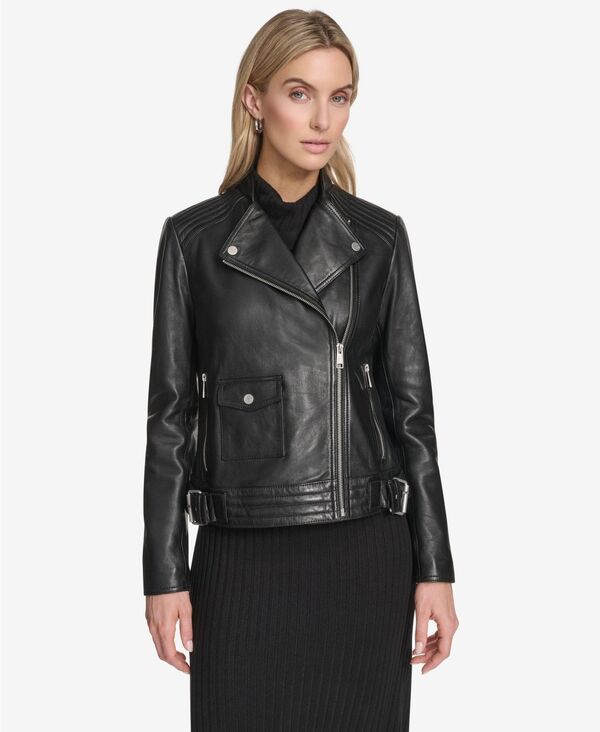 アンドリューマーク レディース アウター ジャケット・ブルゾン レザー ジャケット Andrew Marc Women's Frankie Moto Leather Jacket Black ブラック