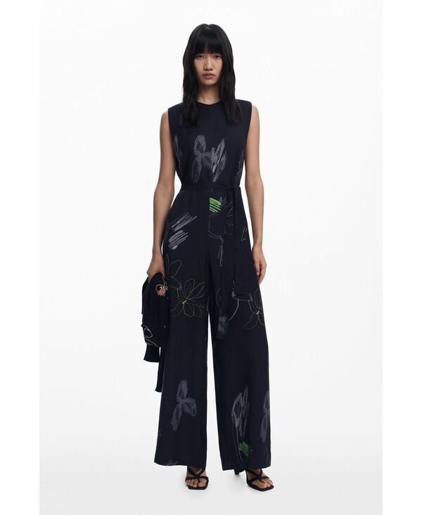【送料無料】 デジグアル レディース ジャンプスーツ トップス Women's Floral palazzo jumpsuit Black