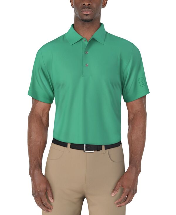 【送料無料】 ピージーエーツアー メンズ ポロシャツ トップス Men's Airflux Regular-Fit Mesh Performance Golf Polo Shirt Ceramic