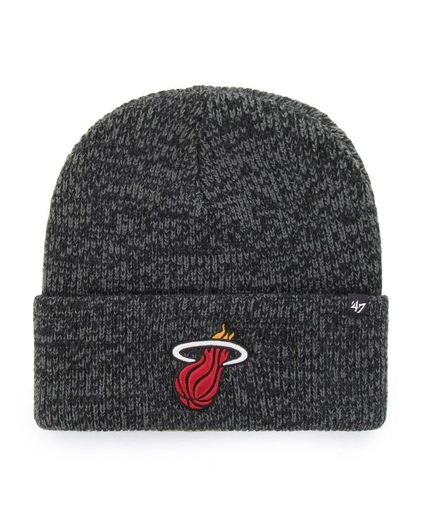 47 ブランド メンズ アクセサリー 帽子 ニット '47 Brand Men's Black Miami Heat Brain Freeze Cuffed K...