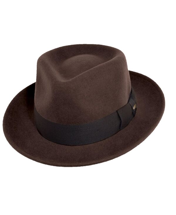 スカラ メンズ アクセサリー 帽子 Scala Men's Felt Fedora Hat Chocolate チョコレート
