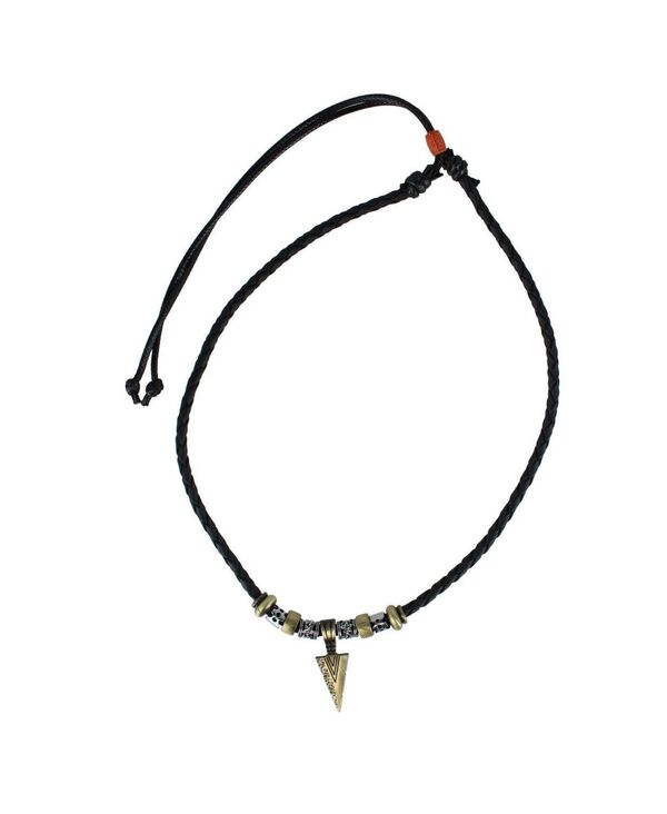 トラファルガー レディース アクセサリー ブレスレット・バングル・アンクレット レース レザー フェイクレザー TRAFALGAR Cheyenne Tribal Triangle and Beaded Faux Leather Adjustable Necklace Black ブラック(4)
