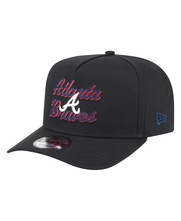 ˥塼  ꡼ ˹ New Era Men's Black Atlanta Braves Chainstitch 9FIFTY A-Fram...