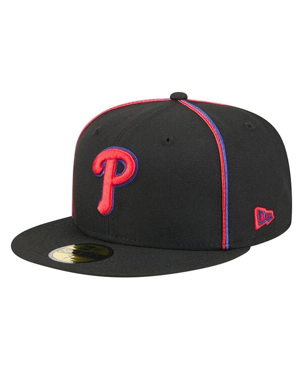 ニューエラ メンズ アクセサリー 帽子 New Era Men's Black Philadelphia Phillies Soutache 59FIFTY F...