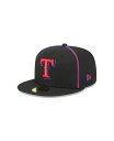 ニューエラ メンズ アクセサリー 帽子 New Era Men's Black Texas Rangers Soutache 59FIFTY Fitted Ha...