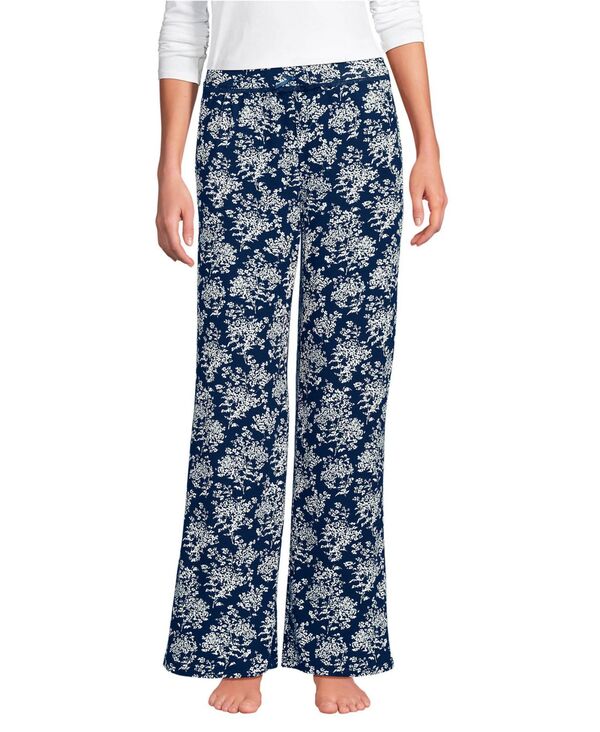 ランズエンド レディース アンダーウェア ナイトウェア パンツ Lands' End Women's Pointelle Sleep Pants Deep sea ikat floral