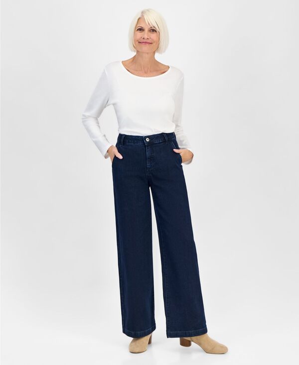 スタイルアンドコー レディース ボトムス デニムパンツ プチ ジーンズ Style & Co Petite High-Rise Wide-Leg Jeans Rinse