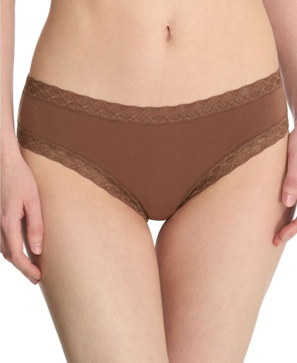 ナトリ レディース アンダーウェア パンツ コットン レース Natori Bliss Lace-Trim Cotton Brief Unde..