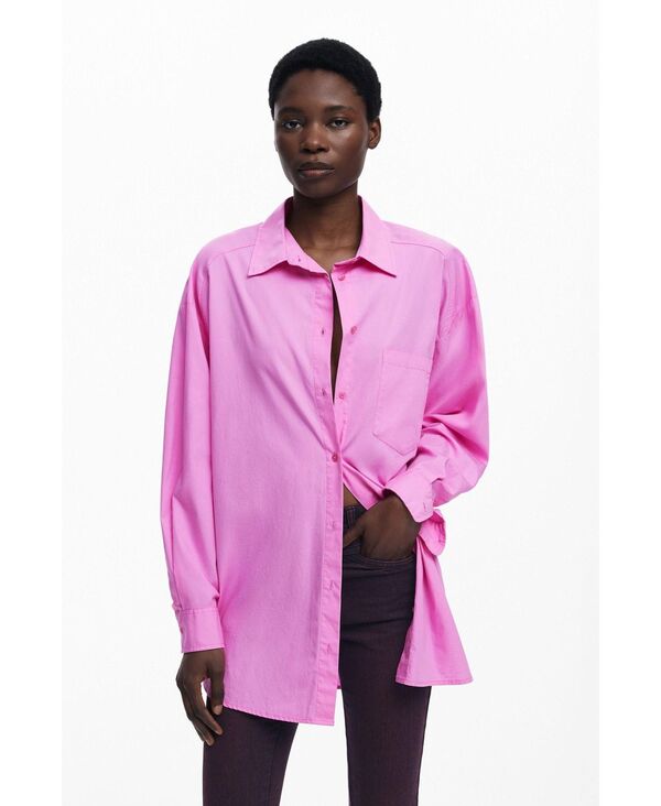 デジグアル レディース トップス シャツ Desigual Women's Oversized comic strip shirt Pink ピンク