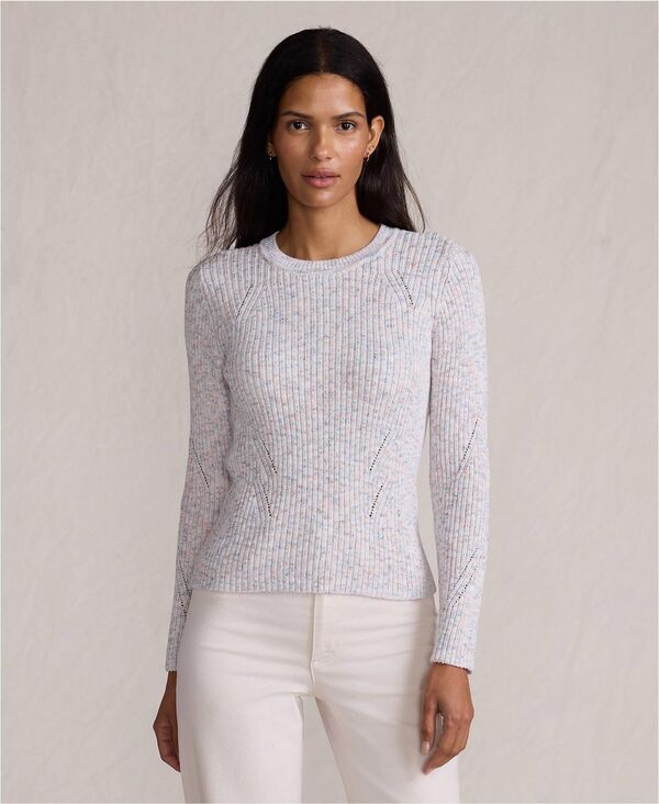 ランズエンド レディース アウター ニット・セーター クルーネック リブ セーター コットン Lands' End..