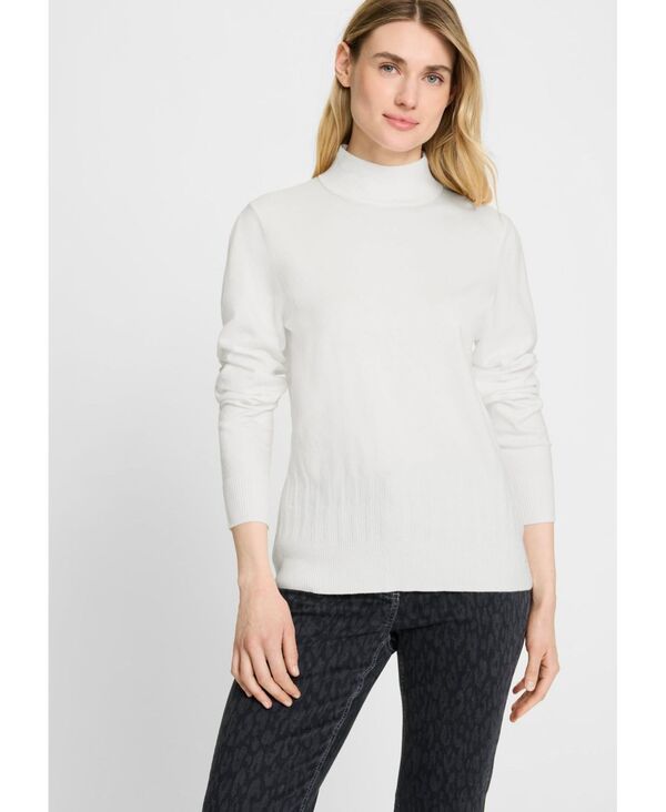 オルセン レディース アウター ニット・セーター モックネック セーター Olsen Solid Mock Neck Sweater Off white オフホワイト