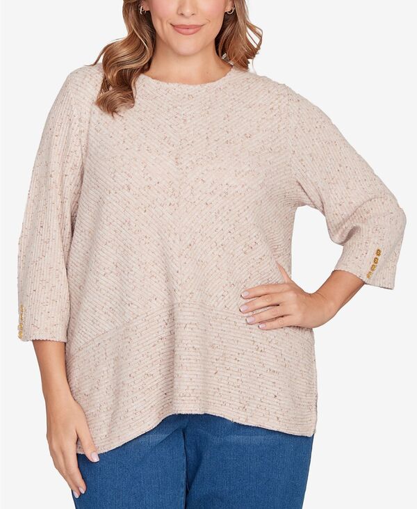 ルビーアールディー レディース トップス シャツ リブニット プラスサイズ ニット Ruby Rd. Plus Size ..