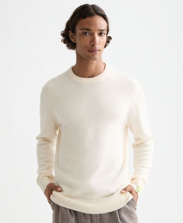 スコッチアンドソーダ メンズ アウター ニット・セーター クルーネック セーター SCOTCH & SODA Men's Solid Crewneck Sweater Eggnog(4)