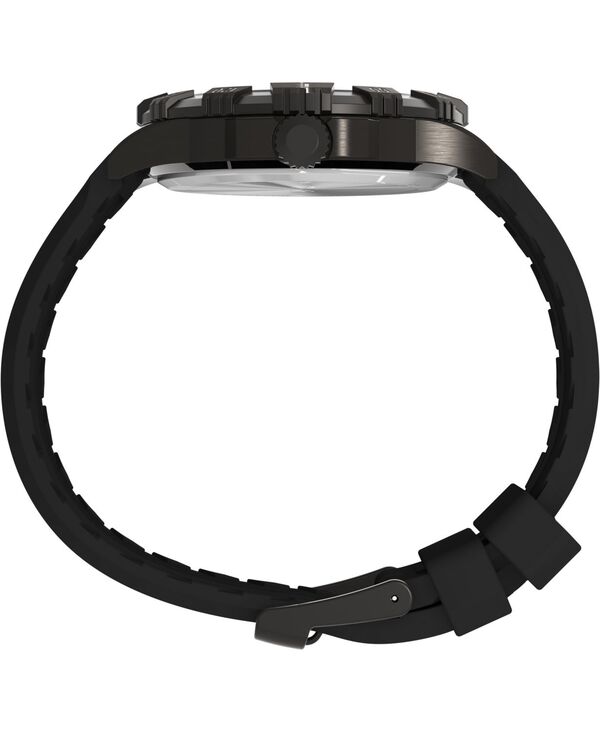 タイメックス メンズ アクセサリー 腕時計 Timex Men's Quartz Analog Black Silicone Watch 45mm Black ブラック