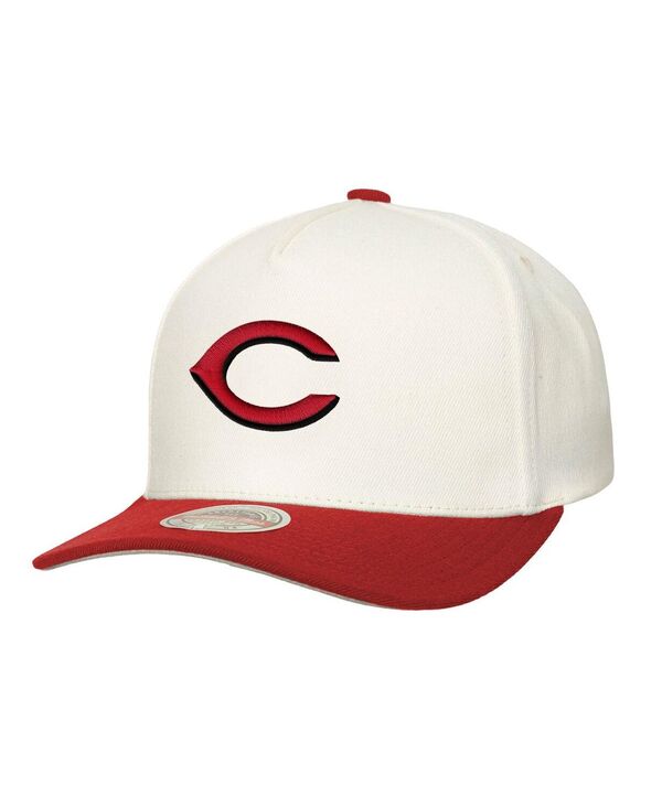 ߥå&ͥ  ꡼ ˹ Mitchell & Ness Men'sCream Cincinnati Reds Stretch-Snapba...
