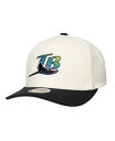 ミッチェル&ネス メンズ アクセサリー 帽子 Mitchell & Ness Men'sCream Tampa Bay Rays Coop Stretch-Sn...