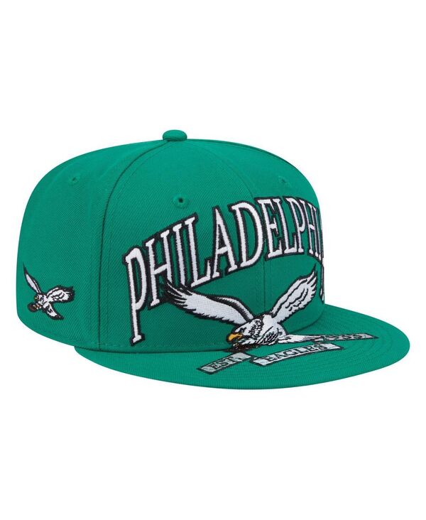 ニューエラ メンズ アクセサリー 帽子 New Era Men's Kelly Green Philadelphia Eagles Throwback Over...