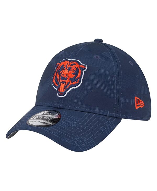 ニューエラ メンズ アクセサリー 帽子 New Era Men's Navy Chicago Bears Tonal Camo 39THIRTY Stretch...