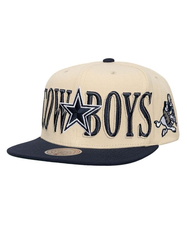 ミッチェル&ネス メンズ アクセサリー 帽子 Mitchell & Ness Men's Cream Dallas Cowboys Across the Boa...